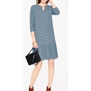 BODEN NEW NT Selena Jersey Blue Daisy Floral Midi Fluted Hem Dress 8R